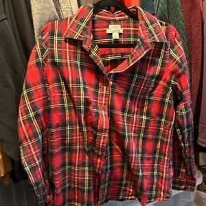 LL Bean Slightly Fitted Plaid Button Down